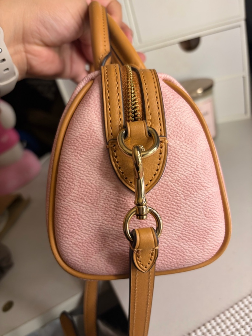 Coach Powder Pink Mini Rowan - Picture 5 of 13